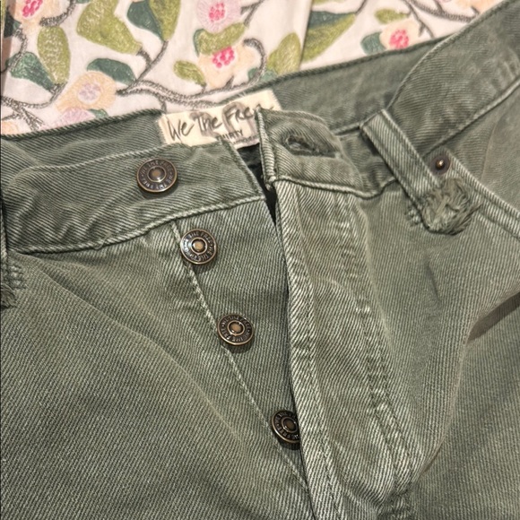 We The Free Olive Denim Shorts - Picture 3 of 4
